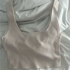 aritzia crop top, white square neck, size small